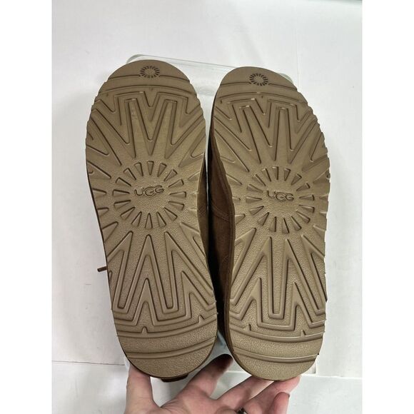 UGG Mens Tan Suede Boots Size 12 Ankle Chukka Maksim Shearling Tamarind NEW - Picture 11 of 17